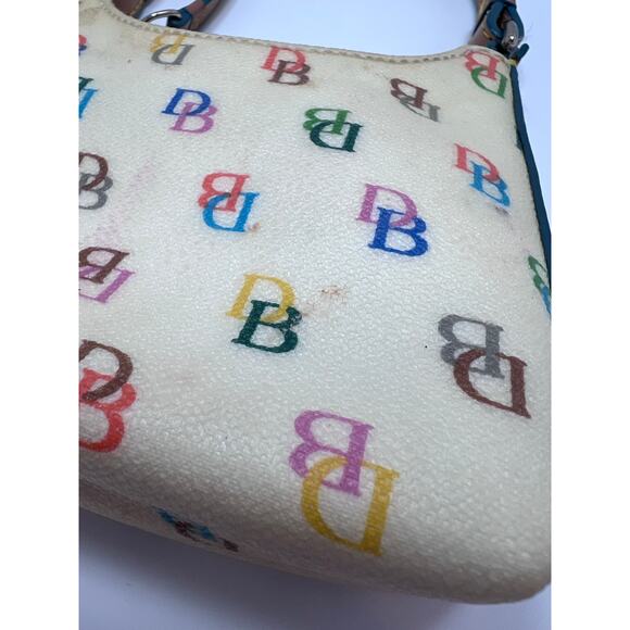 Dooney & Bourke Itsy Bitsy Ivory Multi-Color SIG Coated Canvas Zip MIni Handbag - Picture 5 of 14